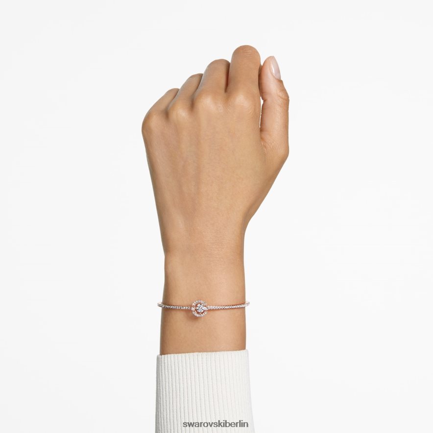 Swarovski funkelnder Tanz-Armreif Rundschliff, weiß, rosévergoldet Schmuck HLT448483