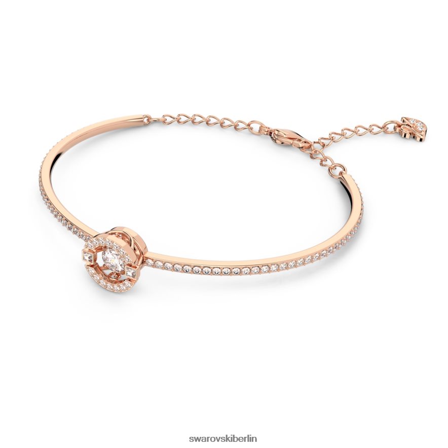 Swarovski funkelnder Tanz-Armreif Rundschliff, weiß, rosévergoldet Schmuck HLT448483