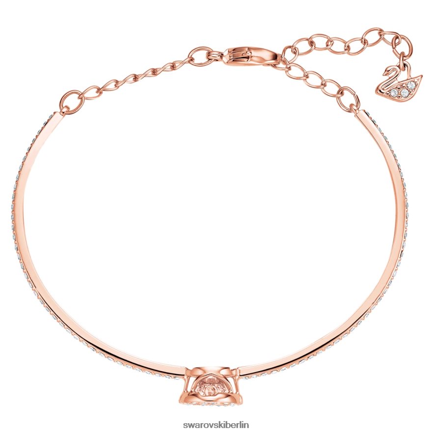 Swarovski funkelnder Tanz-Armreif Rundschliff, weiß, rosévergoldet Schmuck HLT448483