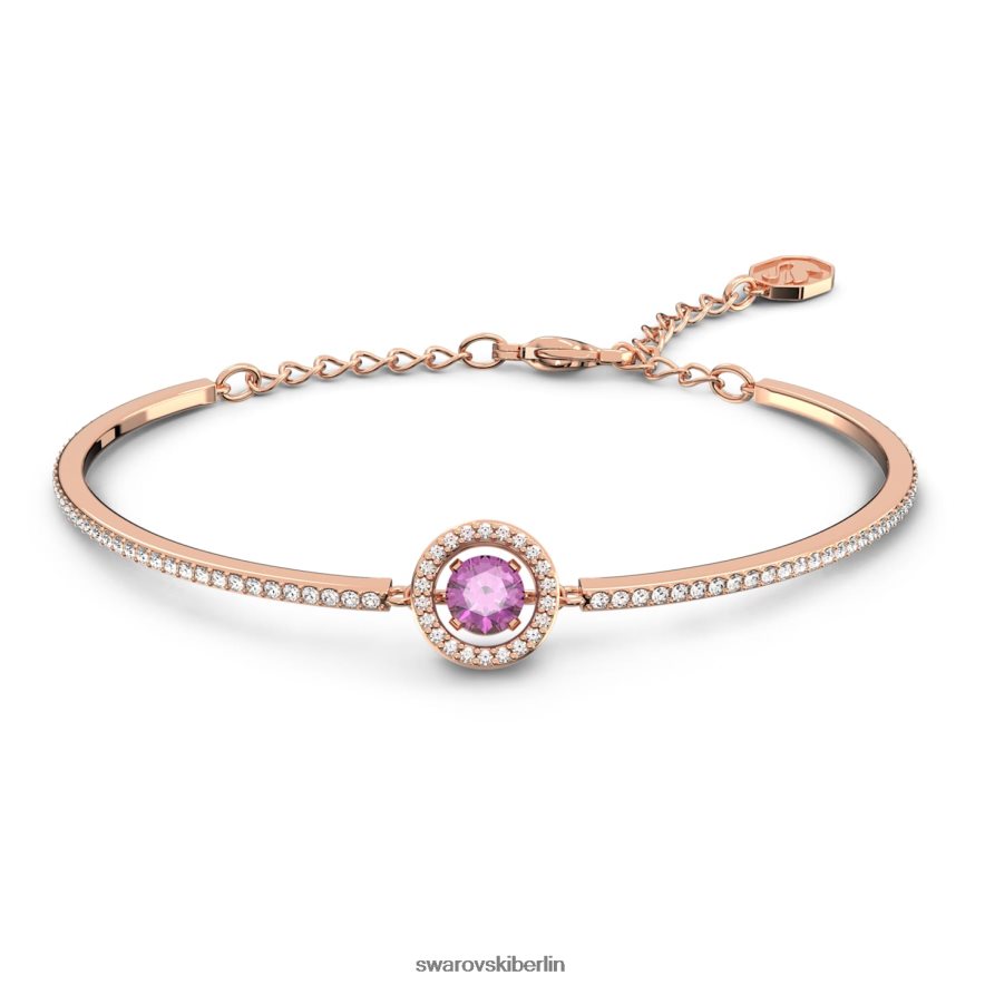 Swarovski funkelnder Tanz-Armreif runder Schliff, lila, rosévergoldet Schmuck HLT448636