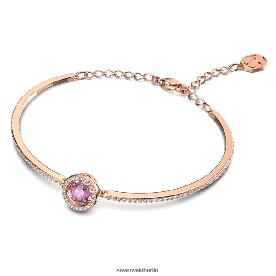 Swarovski funkelnder Tanz-Armreif runder Schliff, lila, rosévergoldet Schmuck HLT448636