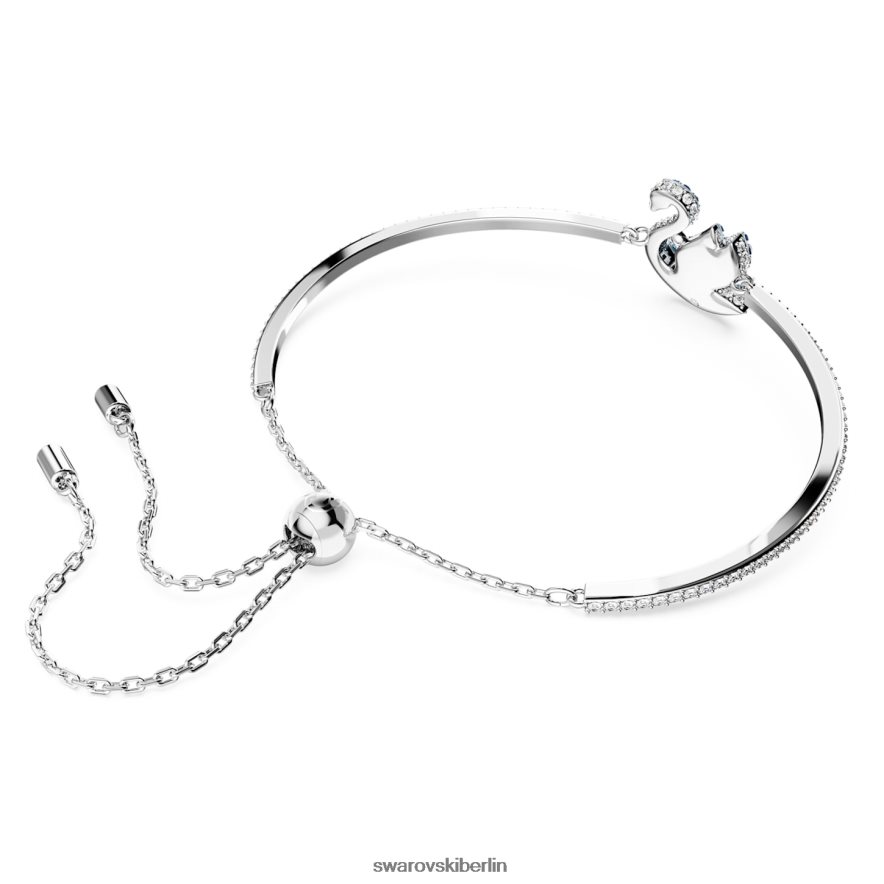 Swarovski kultiger Schwanen-Armreif Schwan, blau, rhodiniert Schmuck HLT448521