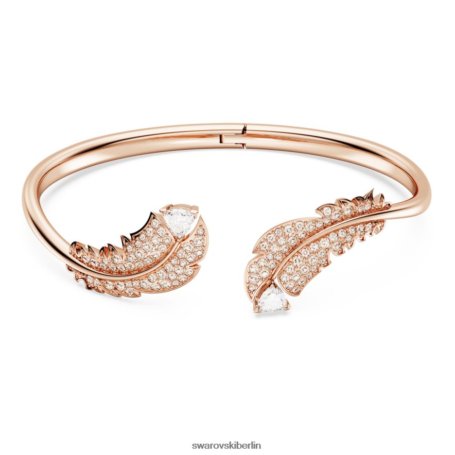 Swarovski schöner Armreif Feder, weiß, rosévergoldet Schmuck HLT448632