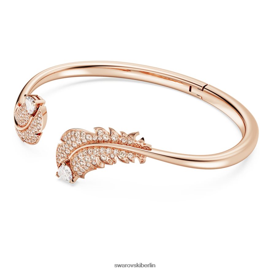 Swarovski schöner Armreif Feder, weiß, rosévergoldet Schmuck HLT448632