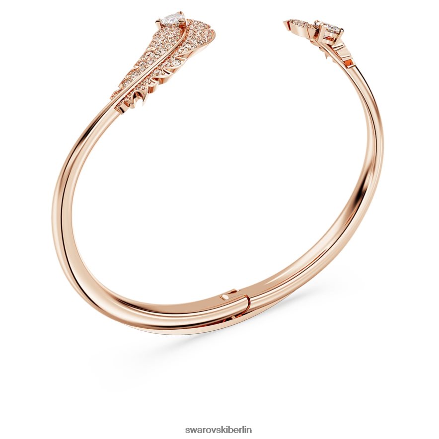 Swarovski schöner Armreif Feder, weiß, rosévergoldet Schmuck HLT448632