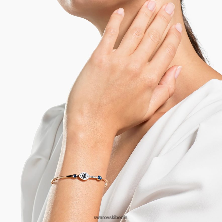 Swarovski symbolischer Armreif böser Blick, blau, gemischte Metalloberfläche Schmuck HLT448590