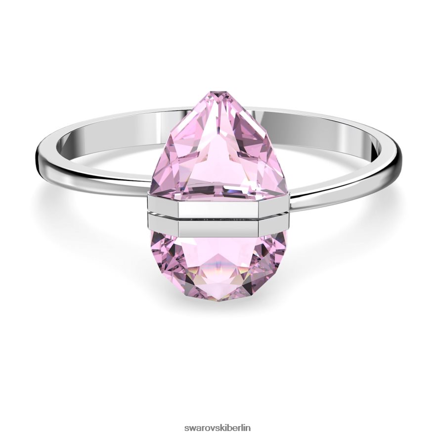 Swarovski transparenter Armreif Magnetverschluss, übergroßes Kristall, rosa, Edelstahl Schmuck HLT448638