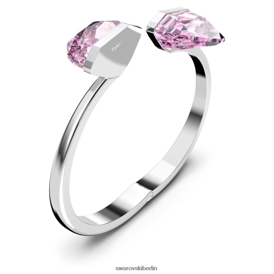 Swarovski transparenter Armreif Magnetverschluss, übergroßes Kristall, rosa, Edelstahl Schmuck HLT448638