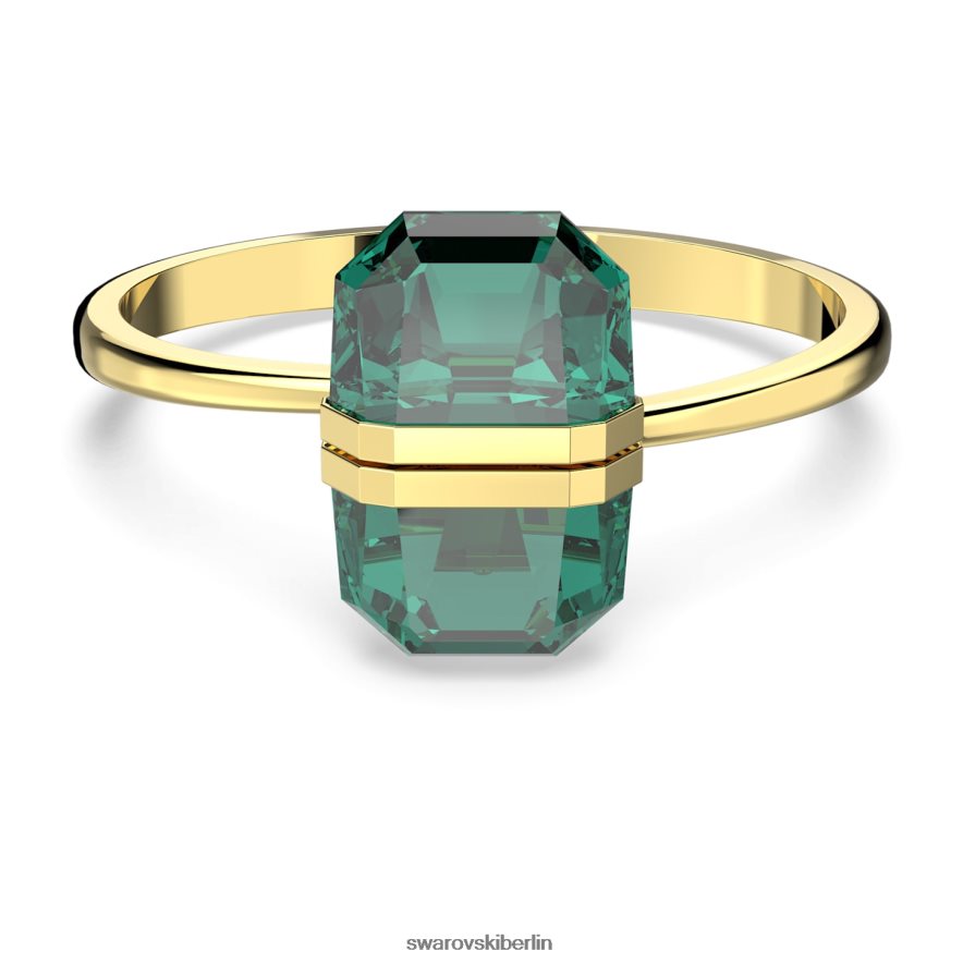 Swarovski transparenter Armreif Magnetverschluss, übergroßes Kristallglas, grün, goldfarbenes Finish Schmuck HLT448604