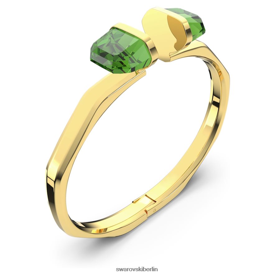 Swarovski transparenter Armreif Magnetverschluss, grün, goldfarbenes Finish Schmuck HLT448606