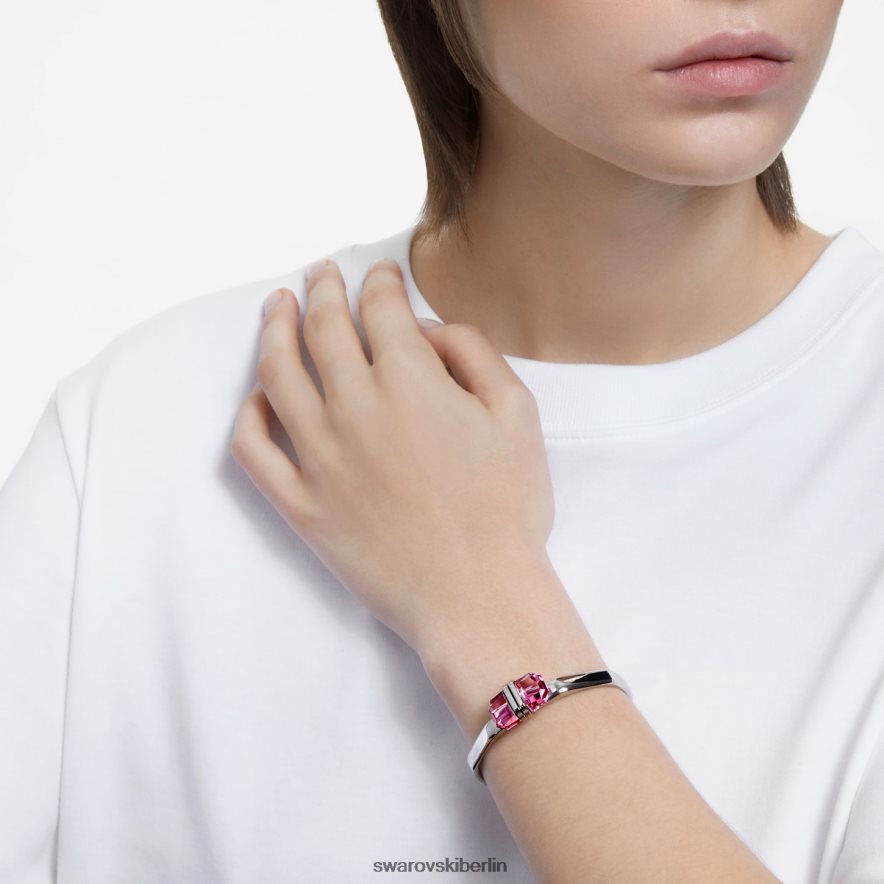 Swarovski transparenter Armreif Magnetverschluss, rosa, Edelstahl Schmuck HLT448618