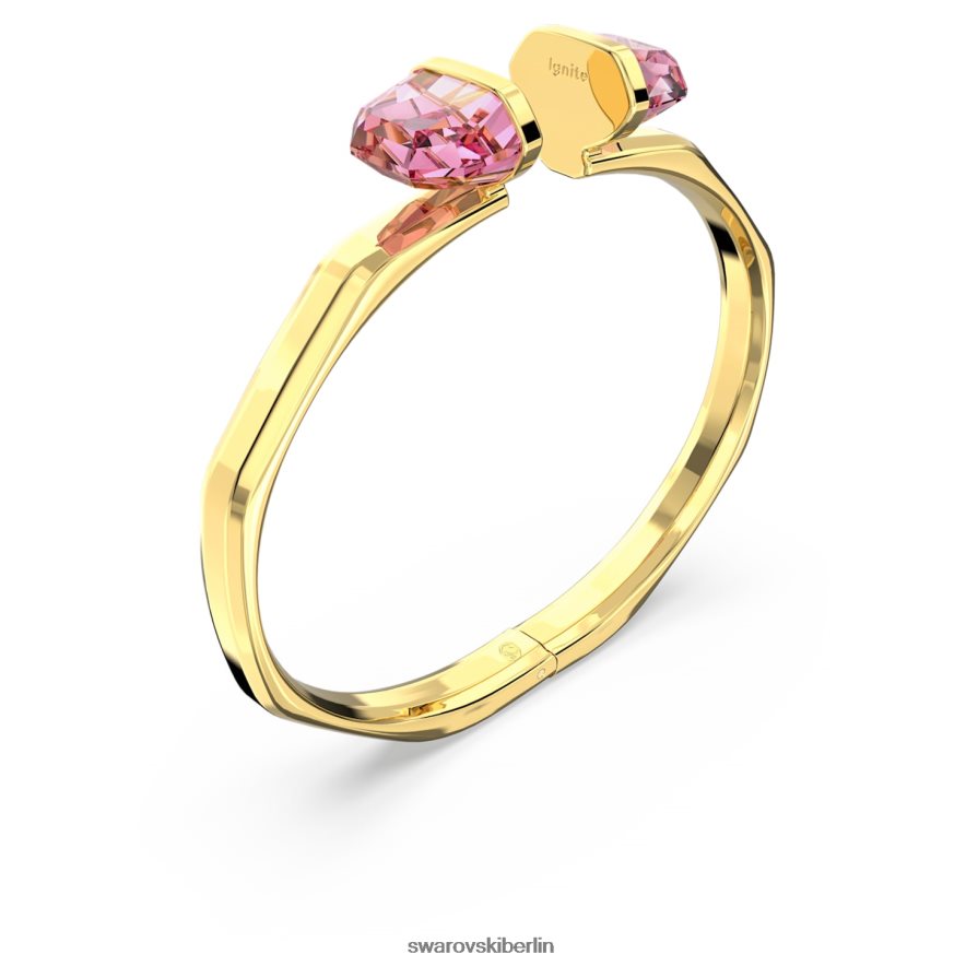 Swarovski transparenter Armreif Magnetverschluss, rosa, vergoldet Schmuck HLT448617