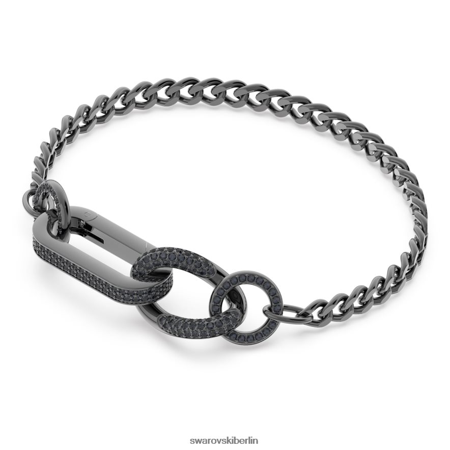 Swarovski Dextera-Armband Pavé, gemischte Glieder, schwarz, rutheniumplattiert Schmuck HLT448428