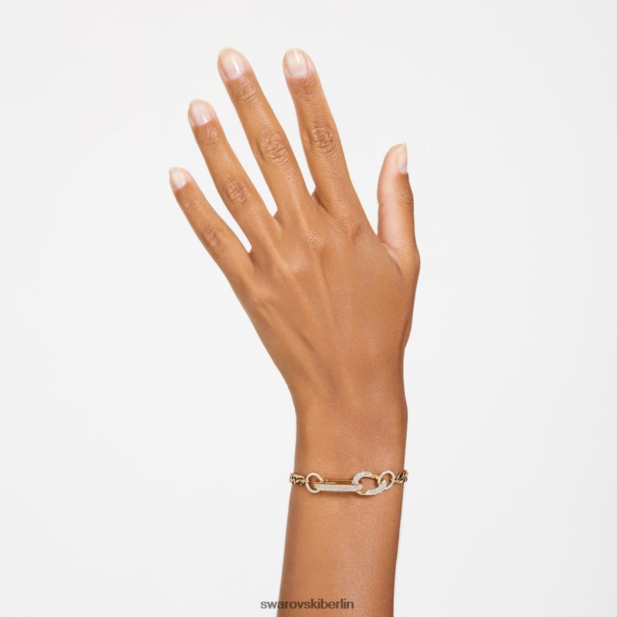 Swarovski Dextera-Armband Pavé, gemischte Glieder, weiß, vergoldet Schmuck HLT448422