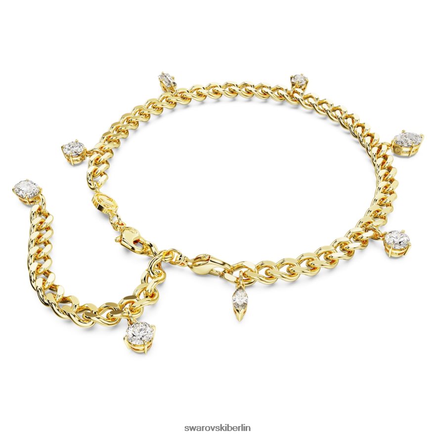 Swarovski Dextera-Armband und Fußkettchen Mischschliffe, weiß, vergoldet Schmuck HLT448461