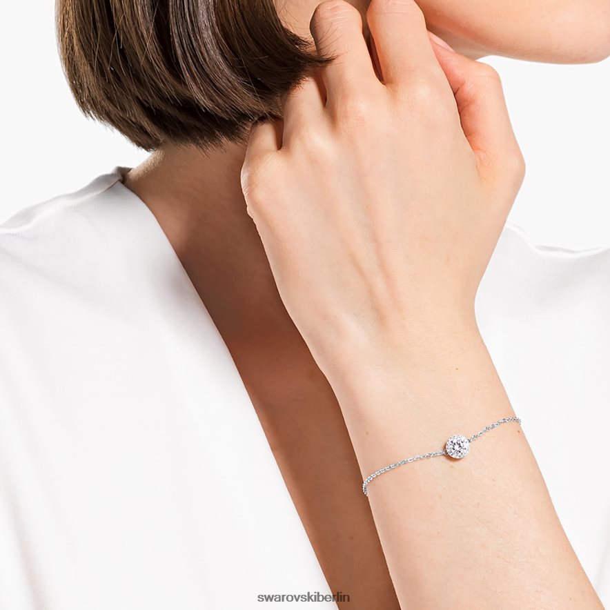Swarovski Engelsarmband Rundschliff, weiß, rhodiniert Schmuck HLT448424