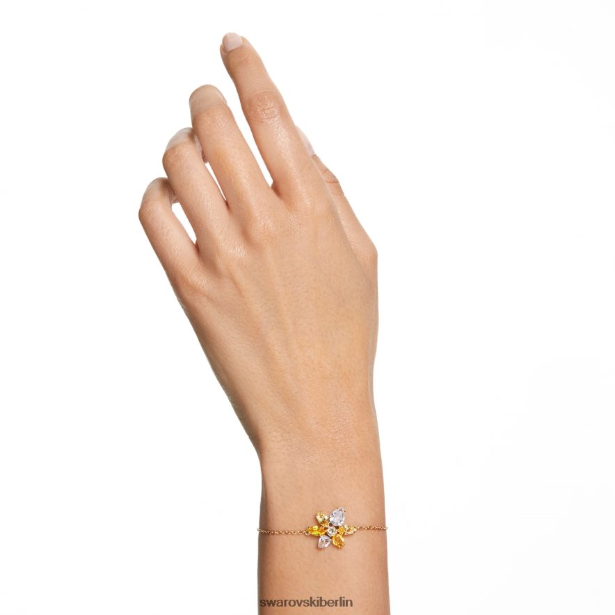 Swarovski Gema-Armband Mischschliffe, Blume, gelb, vergoldet Schmuck HLT448418