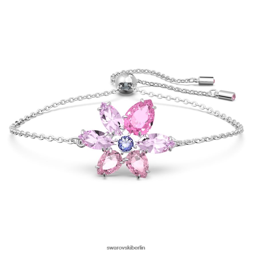 Swarovski Gema-Armband Mischschliffe, Blume, rosa, rhodiniert Schmuck HLT448417