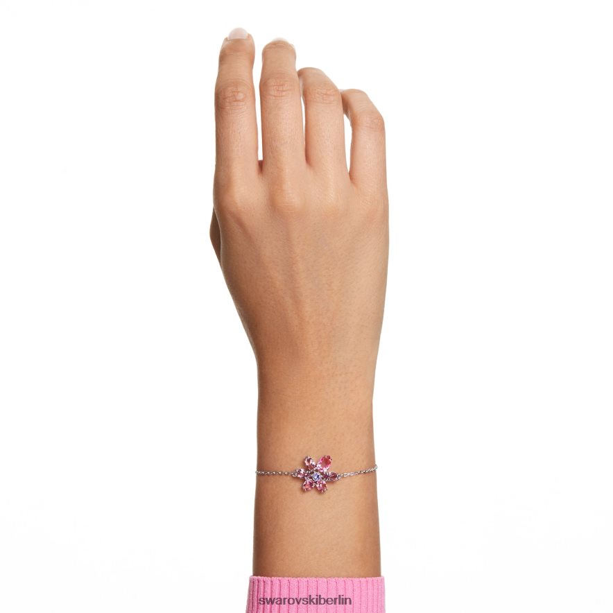 Swarovski Gema-Armband Mischschliffe, Blume, rosa, rhodiniert Schmuck HLT448417