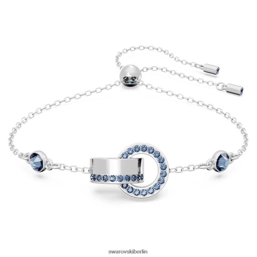 Swarovski Hohles Armband ineinandergreifende Schlaufe, blau, rhodiniert Schmuck HLT448462