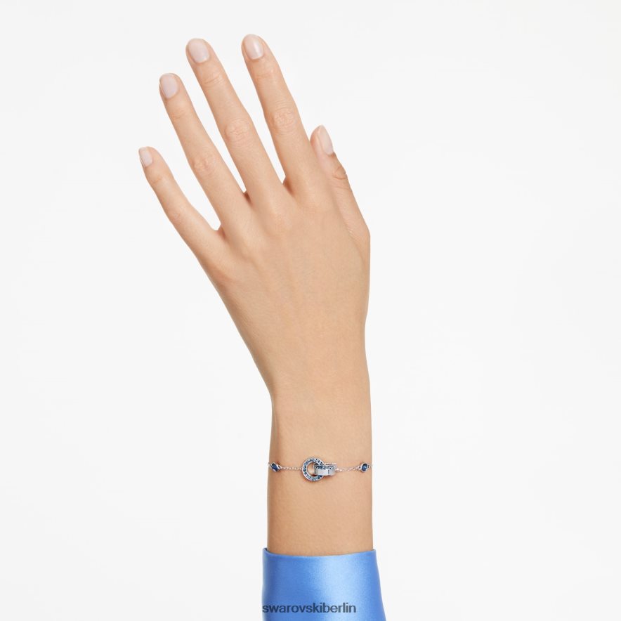 Swarovski Hohles Armband ineinandergreifende Schlaufe, blau, rhodiniert Schmuck HLT448462