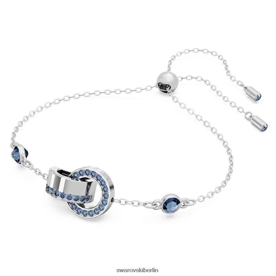Swarovski Hohles Armband ineinandergreifende Schlaufe, blau, rhodiniert Schmuck HLT448462