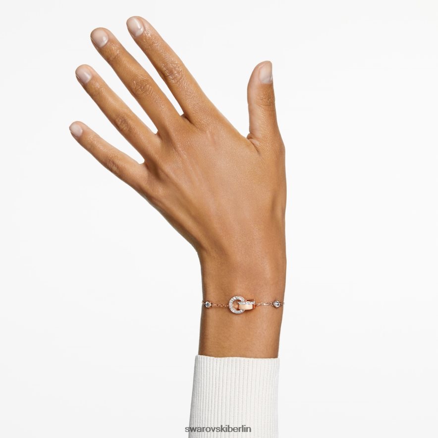 Swarovski Hohles Armband ineinandergreifende Schlaufe, weiß, rosévergoldet Schmuck HLT448427