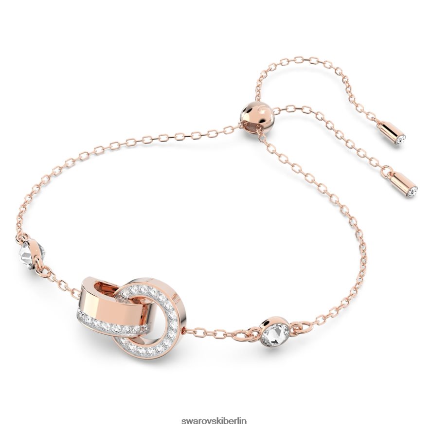 Swarovski Hohles Armband ineinandergreifende Schlaufe, weiß, rosévergoldet Schmuck HLT448427