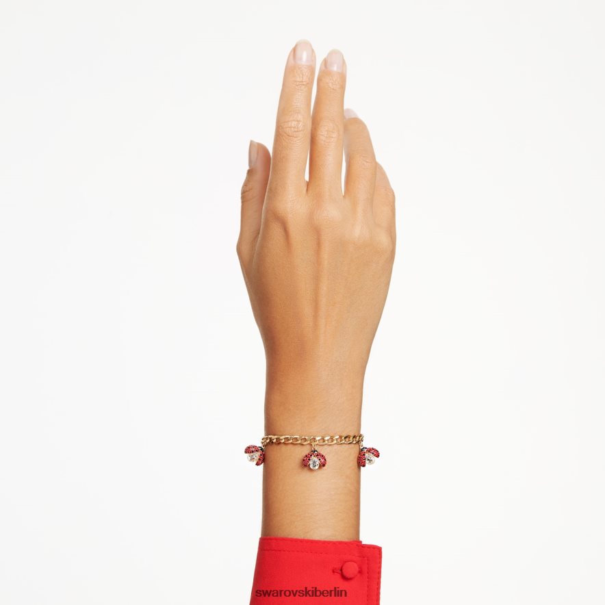 Swarovski Idylle-Armband Marienkäfer, rot, vergoldet Schmuck HLT448459