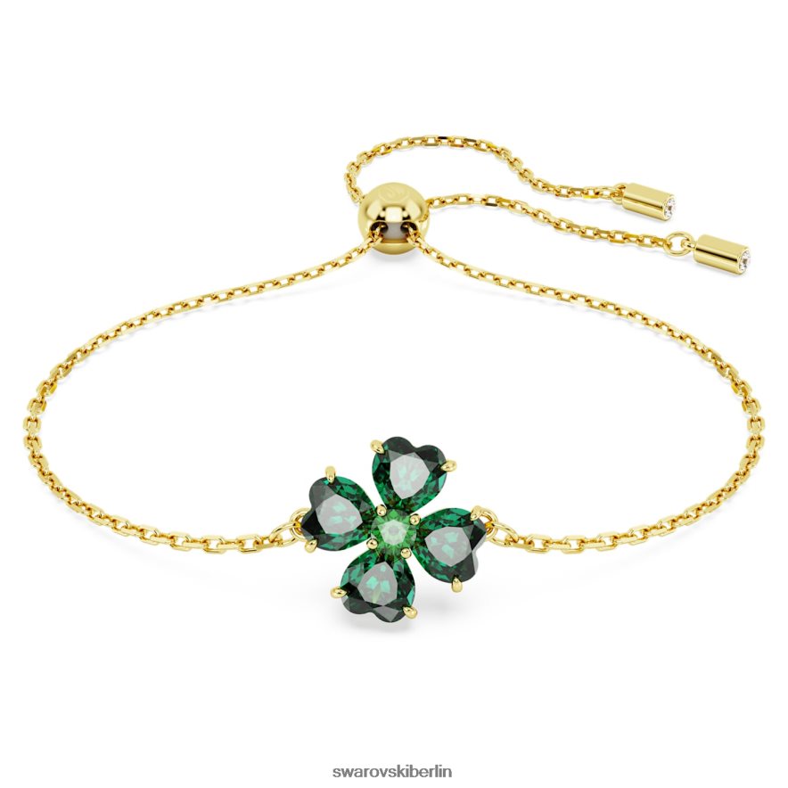 Swarovski Idylle-Armband Mischschliffe, Kleeblatt, grün, vergoldet Schmuck HLT448458