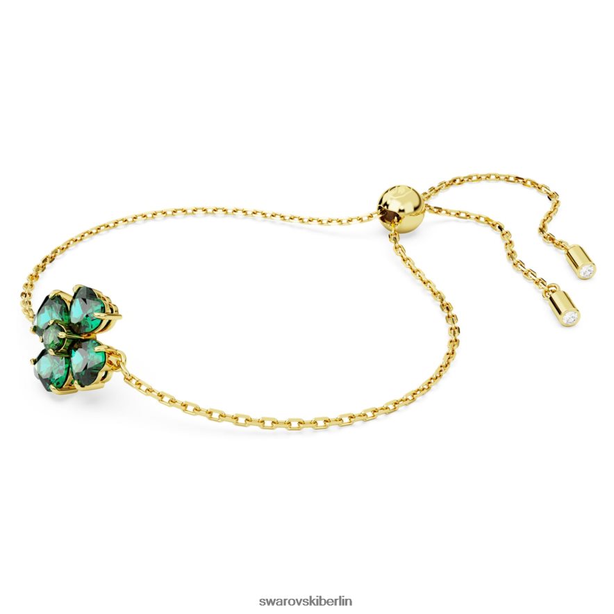 Swarovski Idylle-Armband Mischschliffe, Kleeblatt, grün, vergoldet Schmuck HLT448458
