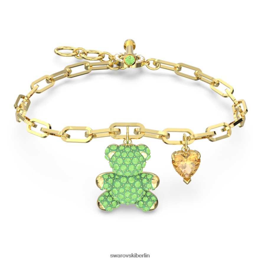 Swarovski Teddy-Armband Bär, grün, vergoldet Schmuck HLT448472