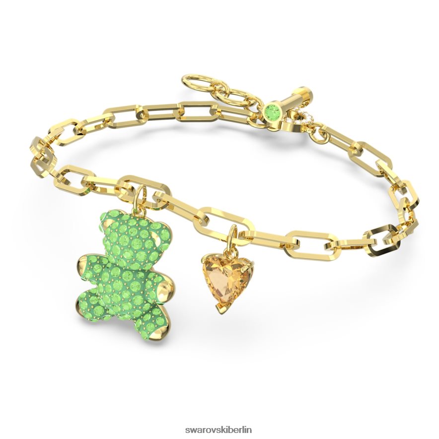 Swarovski Teddy-Armband Bär, grün, vergoldet Schmuck HLT448472