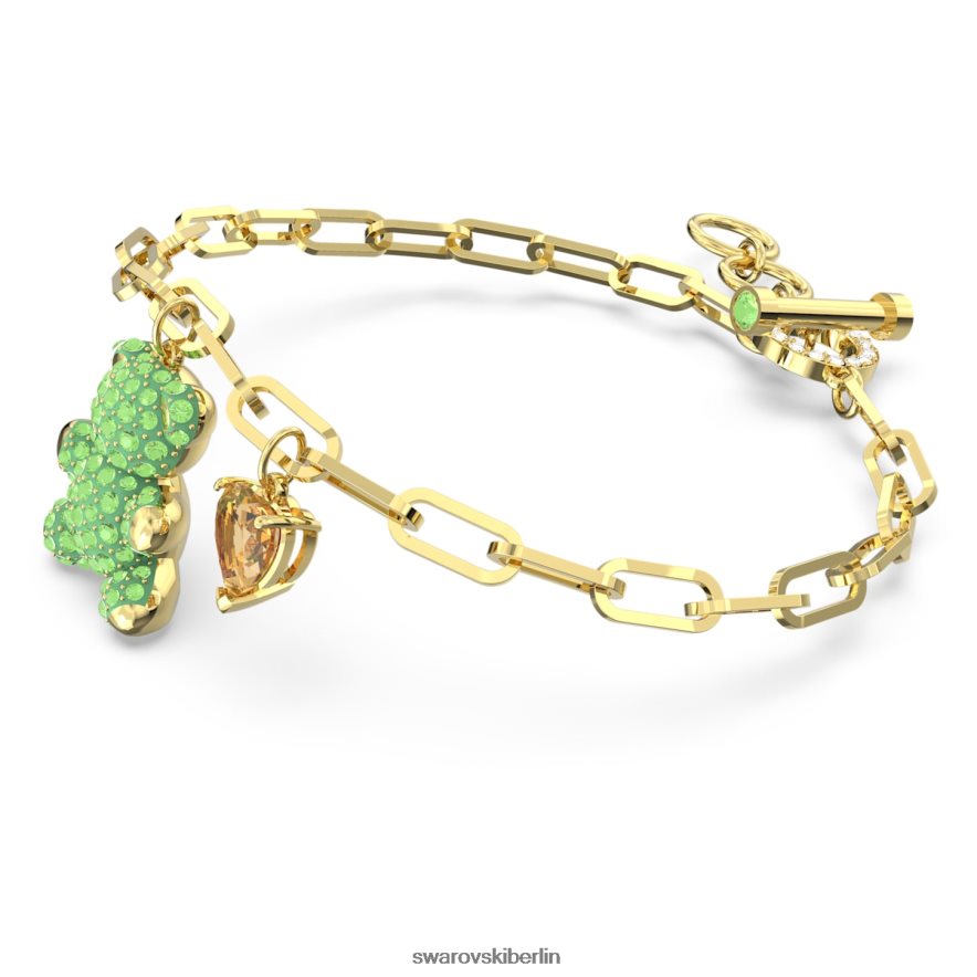 Swarovski Teddy-Armband Bär, grün, vergoldet Schmuck HLT448472