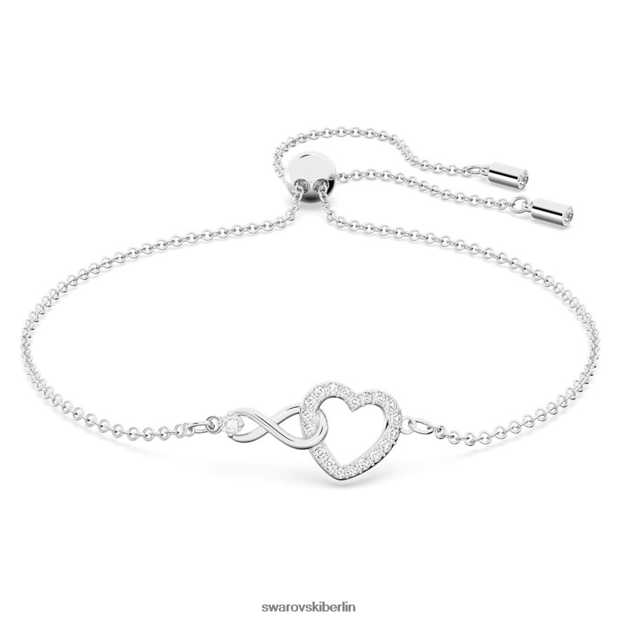 Swarovski Unendlichkeitsarmband Unendlichkeit und Herz, weiß, rhodiniert Schmuck HLT448435