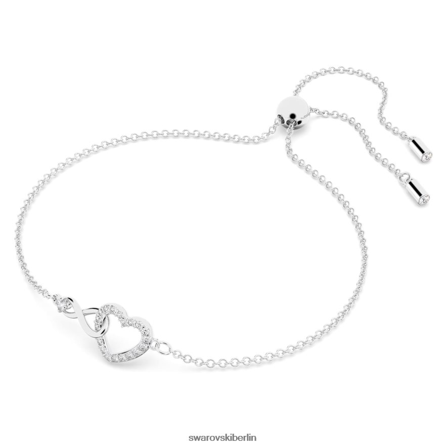 Swarovski Unendlichkeitsarmband Unendlichkeit und Herz, weiß, rhodiniert Schmuck HLT448435