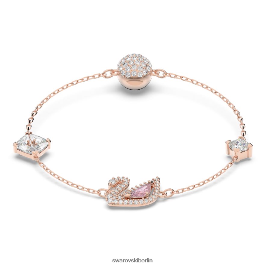 Swarovski schillerndes Schwanenarmband Magnetverschluss, Schwan, rosa, rosévergoldet Schmuck HLT448421