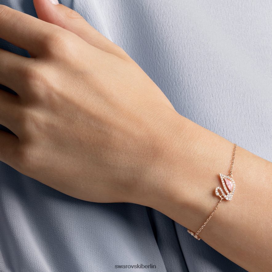 Swarovski schillerndes Schwanenarmband Magnetverschluss, Schwan, rosa, rosévergoldet Schmuck HLT448421