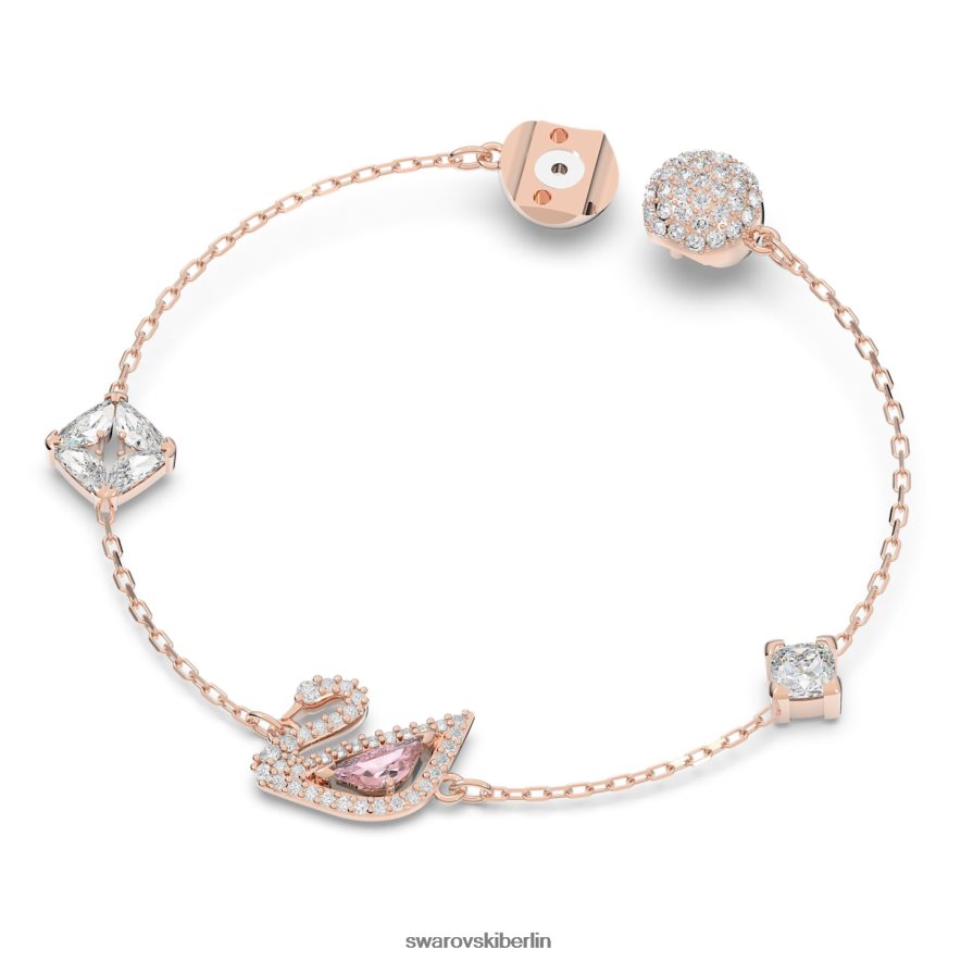 Swarovski schillerndes Schwanenarmband Magnetverschluss, Schwan, rosa, rosévergoldet Schmuck HLT448421
