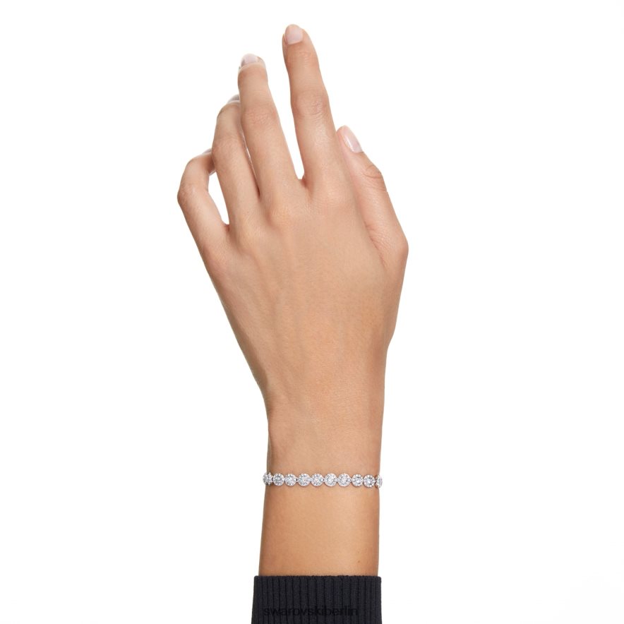 Swarovski Engelsarmband Rundschliff, Pavé, weiß, rhodiniert Schmuck HLT448546
