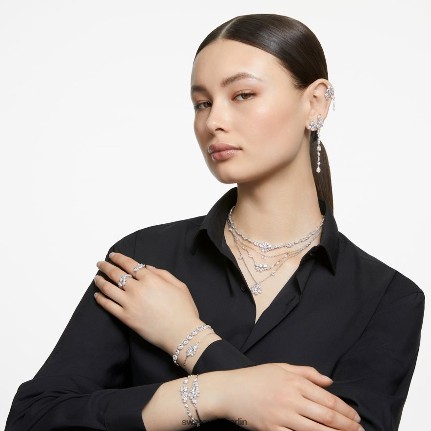 Swarovski Engelsarmband Rundschliff, Pavé, weiß, rhodiniert Schmuck HLT448546