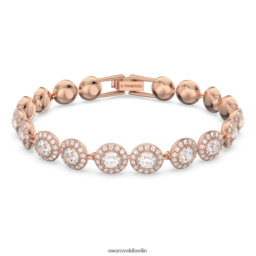 Swarovski Engelsarmband Rundschliff, Pavé, weiß, rosévergoldet Schmuck HLT448551