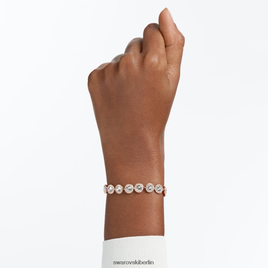 Swarovski Engelsarmband Rundschliff, Pavé, weiß, rosévergoldet Schmuck HLT448551