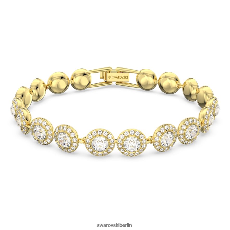 Swarovski Engelsarmband Rundschliff, Pavé, weiß, vergoldet Schmuck HLT448549
