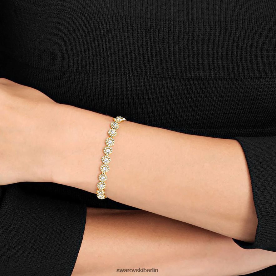 Swarovski Engelsarmband Rundschliff, Pavé, weiß, vergoldet Schmuck HLT448549