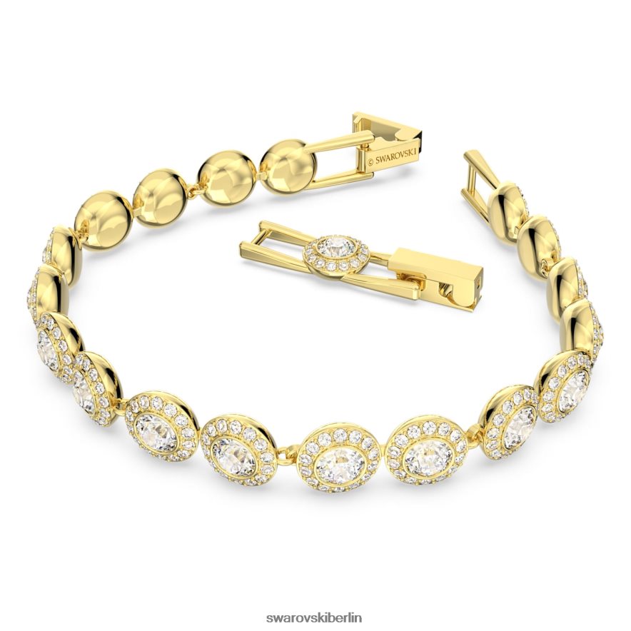 Swarovski Engelsarmband Rundschliff, Pavé, weiß, vergoldet Schmuck HLT448549