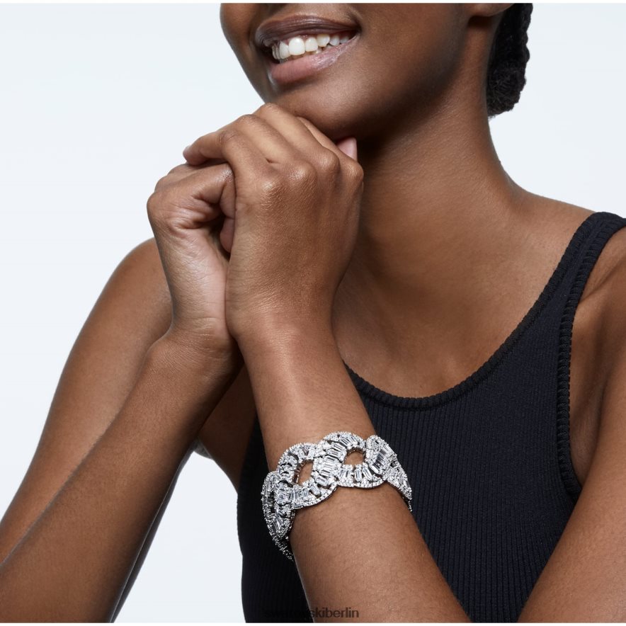 Swarovski Hyperbel-Armband Mischschliffe, Welle, weiß, rhodiniert Schmuck HLT448583