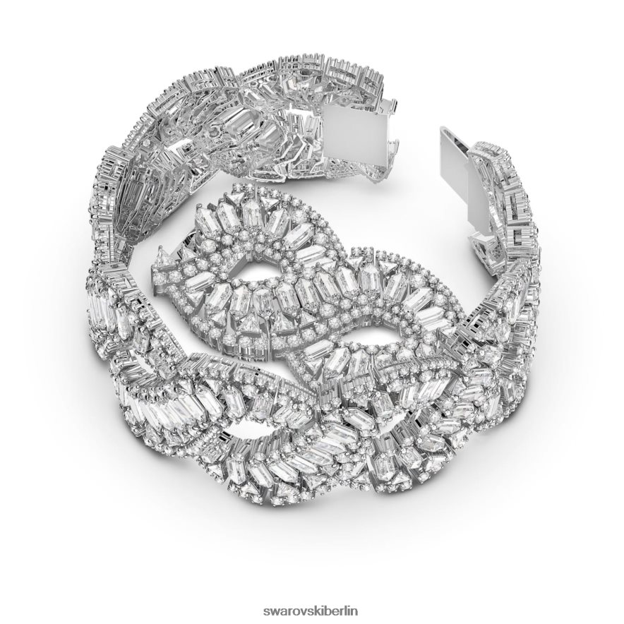 Swarovski Hyperbel-Armband Mischschliffe, Welle, weiß, rhodiniert Schmuck HLT448583