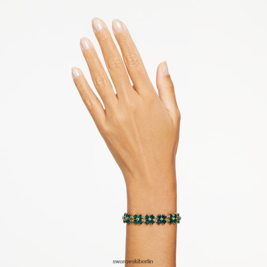 Swarovski Idylle-Armband Mischschliffe, Mehrfachklee, grün, vergoldet Schmuck HLT448579