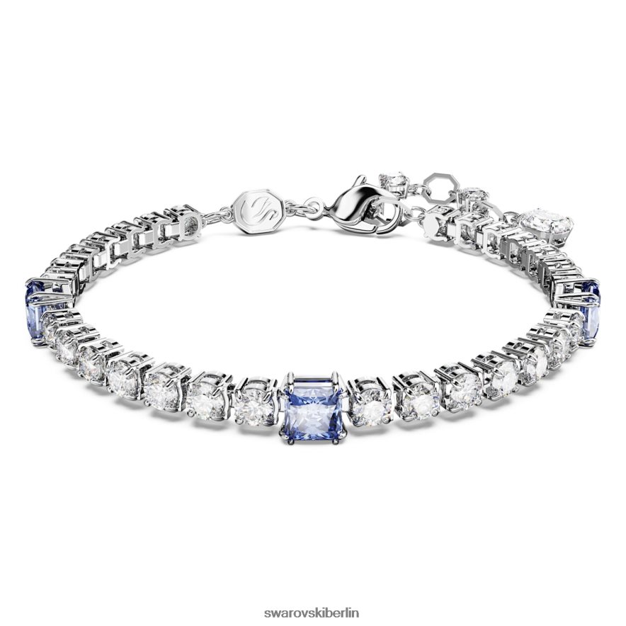 Swarovski Matrix-Tennisarmband Mischschliffe, blau, rhodiniert Schmuck HLT448576